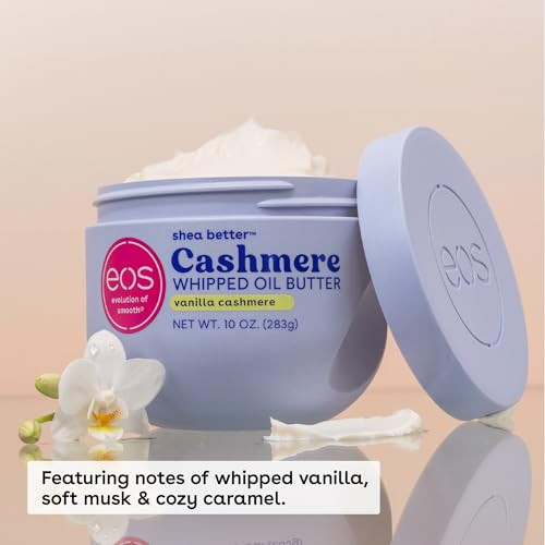 Eos Cashmere Whipped Oil Body Butter Vanilla Cashmere 72 Hour Weightless Moisture For Dry Skin Rich Formula And Deep Hydration Body Care 10 Oz