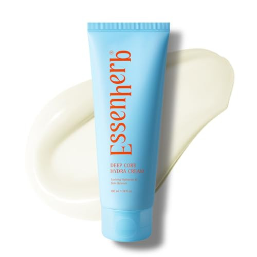 Essenherb Deep Core Hydra Cream With Hyaluronic Acid And Ceramide For Deep Hydration And Skin Barrier Support - Moisturizing Face Cream For Dry Sensitive Skin Korean Skincare (3.38 Fl Oz)