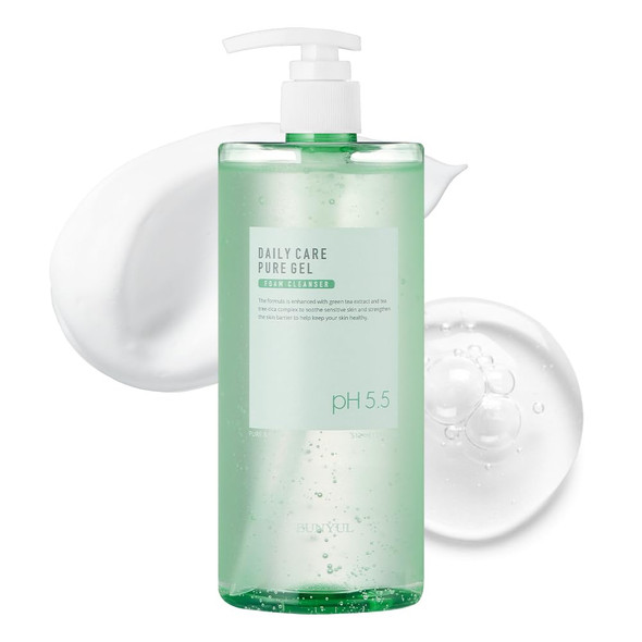Eunyul Daily Care Pure Gel Foam Cleanser 17.3 Fl Oz (512 Ml) Korean Facial Cleanser With Pump Gentle Daily Face Wash
