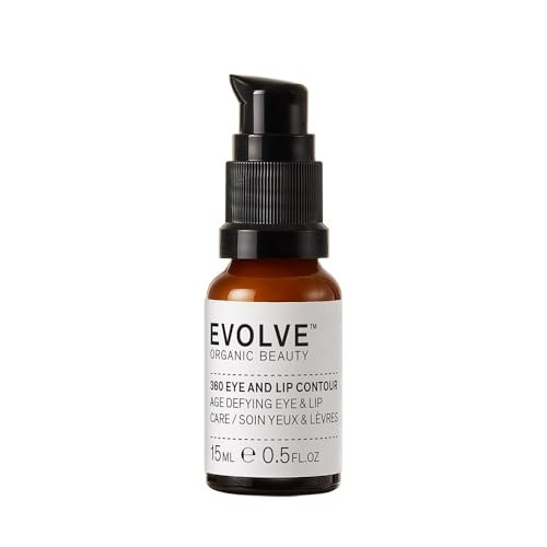 Evolve Organic Beauty - 360 Eye + Lip Contour Cream Invigorate Protect Rejuvenate Green Tea Pomegranate Small-Batch Vegan Clean Beauty (0.45 Oz 15 Ml) Packaging May Vary