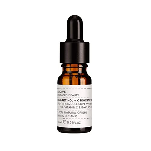Evolve Organic Beauty - Natural Bio-Retinol + C Skin Booster Small-Batch Vegan Clean Beauty (0.5 Fl Oz 15 Ml) Packaging May Vary