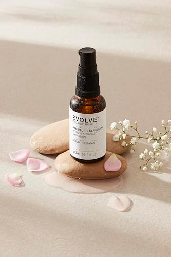 Evolve Organic Beauty - Natural Hyaluronic Acid 200 Serum Weightless Oil- Hydrates Plumps Pomegranate Extract Rosewater Small-Batch Vegan Clean Beauty (1 Fl Oz 30 Ml) Package May Vary