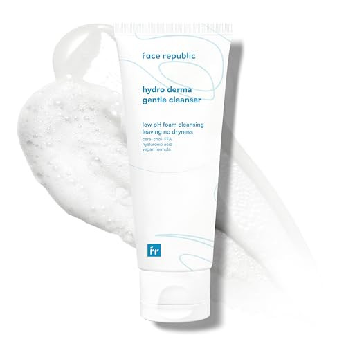 Face Republic Hydro Derma Gentle Cleanser 100Ml 3.38 Fl Oz Extra Gentle Foam Ceramide Np Hyaluronic Acids Panthenol For Sensitive Skin Vegan Korean Skin Care