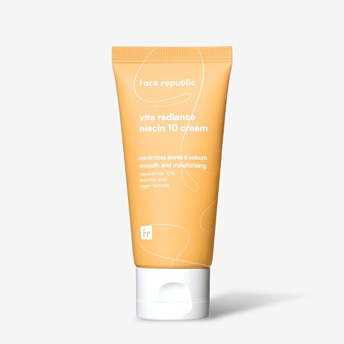Face Republic Vita Radiance Niacin 10 Cream 50Ml 1.69 Fl Oz Revitalizing Natural Coverage Niacinamide 10% Ascorbic Acid Panthenol Vitamins Silky Finish Vegan Korean Skincare