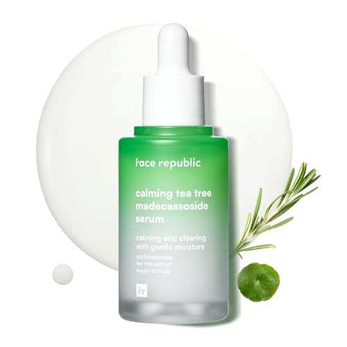 Face Republic Calming Tea Tree Madecassoside Serum 45Ml 1.52 Fl Oz Lightweight Soothing Madecassoside Tea Tree Centella Asiatica Niacinamide For Irritated Skin Vegan Korean Skin Care