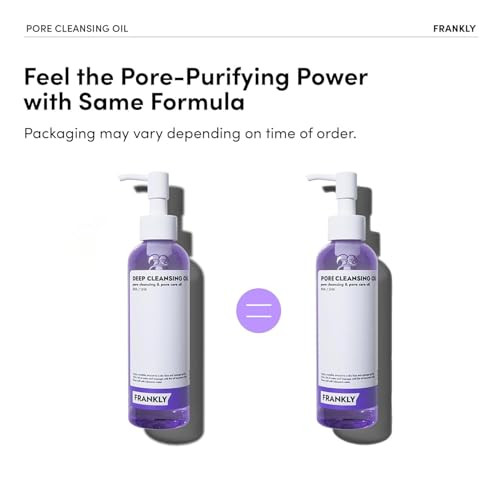 Frankly Pore Cleansing Oil Oil Cleanser For Face Deep Makeup Remover & Blackhead Cleanser With Bha Lha Amino Acids & Hyaluronic Acid All Skin Types Korean Skin Care 6.8 Fl Oz