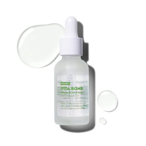 Frankly Vita Bomb Serum - Calming & Revitalizing Complex With Vitamins B3 B5 C E - Soothes Moisturizes & Evens Skin Tone Vegan Hypoallergenic 1.01 Fl. Oz