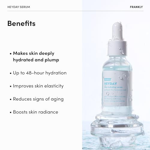Frankly Heyday Serum - Deep Moisture & Radiance Boost With 1.125% Panthenol & Hyaluronic Acid Vegan Anti-Aging & Firming For Dry Sensitive Skin Korean Skin Care 1.01 Fl. Oz