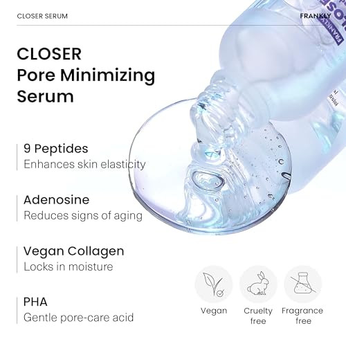 Frankly Deep Pore Jumbo Set Closer Serum Jumbo & Pore Cleansing Oil Bha & Lha Purifying Cleanser + Peptide Pore Serum Vegan Skincare Gifts For Women