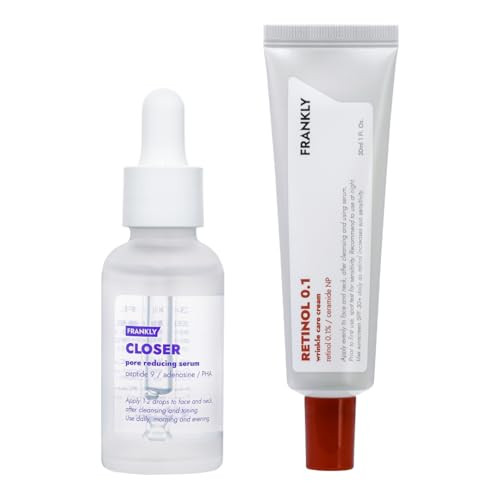 Frankly Glowing Skin Duo Retinol 0.1% Cream & Closer Pore Minimizing Serum Pha Peptide 9 Adenosine Anti-Wrinkle & Pore Care Skincare Gifts For Women