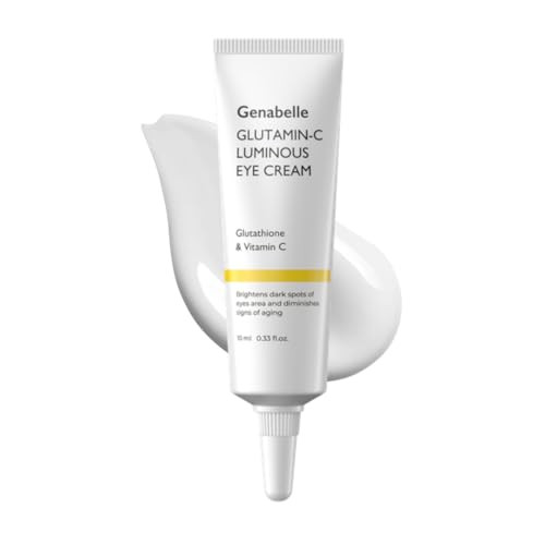Genabelle Glutamin-C Luminous Eye Cream Illuminating & Smoothing Formula With Glutathione And Vitamin C Helps Reduce Puffiness Fine Lines & Revive Tired-Looking Eyes 0.33 Fl Oz