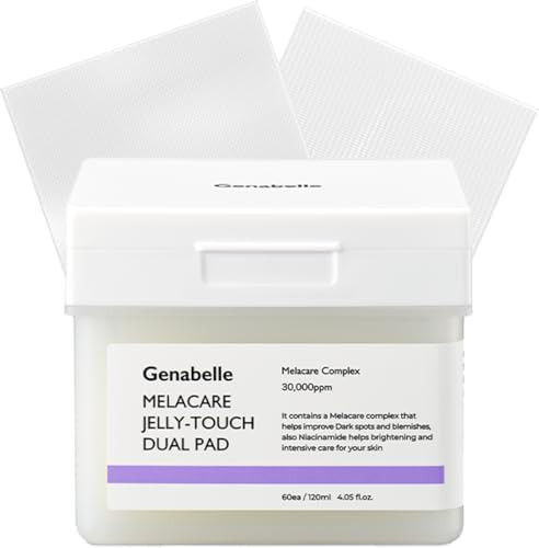 Genabelle Melacare Jelly Touch Dual Pad Radiance-Boosting & Hydrating Toner Pads With Niacinamide & Tranexamic Acid Targets Dark Spots And Hyperpigmentation 4.05 Fl Oz