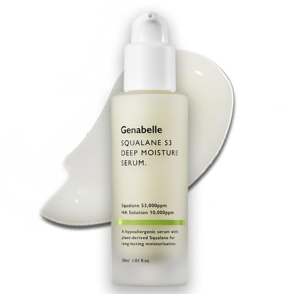 Genabelle Squalane 53 Deep Moisture Serum Hydrating Serum With Plant-Based Squalane Pine Exosomes For Long-Lasting Moisture Skin Barrier & Radiance