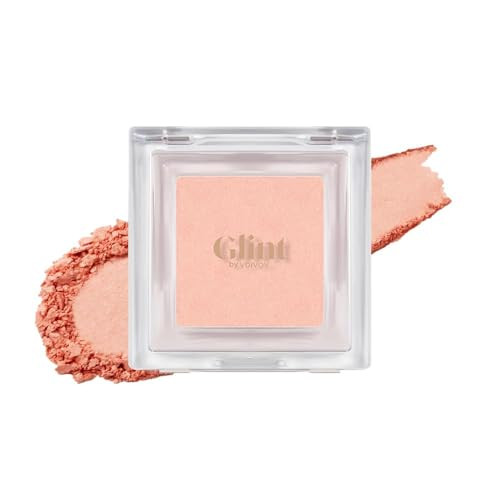 Glint Highlighter (Peach Quartz 0.08Oz) - Korean Skincare Makeup Luminous Baked Highlighter. Hydrating Micro-Shimmer Pearls For Cheeks & Eyes