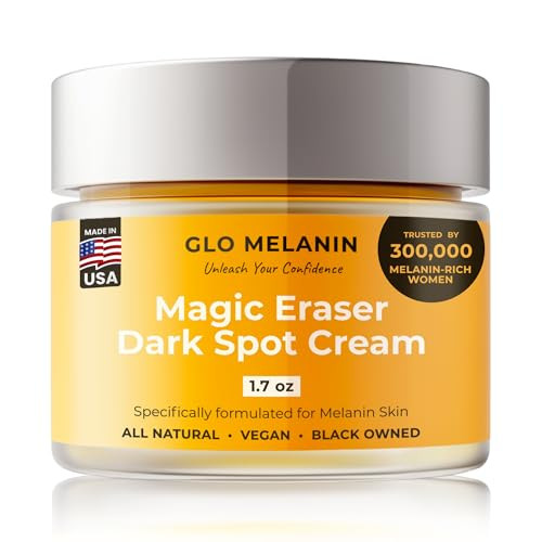 Glo Melanin Magic Eraser Dark Spot Cream For Face Body & Sensitive Areas - Inner Thighs Remover Made In Usa - Faded Cream For Black Spots 1.7 Oz