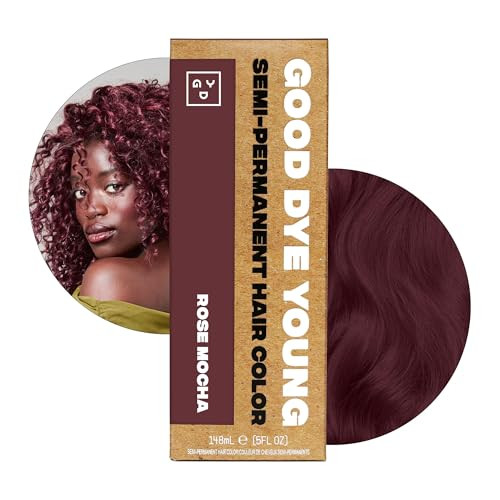Good Dye Young Vegan And Cruelty- Semi-Permanent Hair Color Infusions Conditions & Boosts Shine Easy Application Red Brown Hair Dye (5Fl Oz Rose Mocha Indigo Tea Iced Matcha) (Rose Mocha)