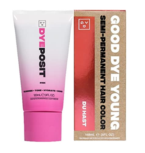 Good Dye Young Gdy Dyeposit Color Depositing Conditioner (Pink) And Semi Permanent Hair Dye (Du Hast Rose Gold)