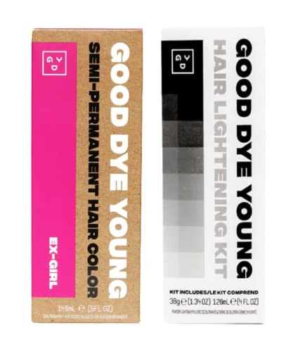 Good Dye Young Semi-Perm Dye (Ex-Girl) With Hair Lightening Kit (4Oz)