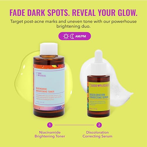 Good Molecules Blemish Scar & Discoloration Set Niacinamide Brightening Toner 120Ml Discoloration Correcting Serum 30Ml 2-Step Skincare Kit
