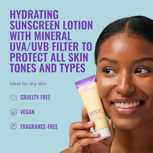 Good Molecules Moisturizing Rich Sunscreen Spf 30 Mineral Zinc Oxide Face Sunscreen - Hydrating Fragrance- No White Cast Broad Spectrum Uva/Uvb Protection - 50 Ml / 1.7 Fl Oz
