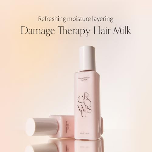 Growus Damage Therapy Hair Milk (5.41 Fl Oz) Leave-In Hair Essence Lotion For Dry Frizzy Hair Hydrating & Non-Greasy Volume Support K-Beauty
