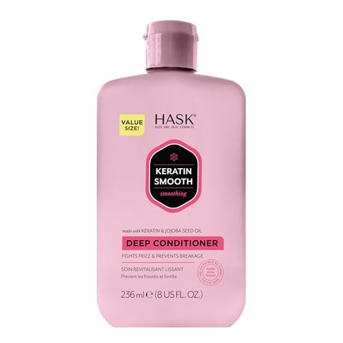 Hask Keratin Smoothing Deep Conditioner Treatment For All Hair Types Color Safe Gluten Sulfate Paraben 8 Fl Oz
