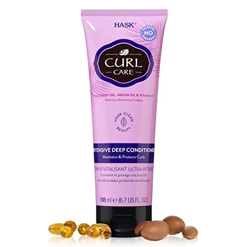 Hask Curl Care Intensive Deep Conditioner Treatments For Curly Hair- Vegan Formula Cruelty Color Safe Gluten- Sulfate- Paraben-