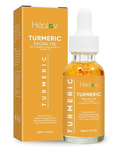 Healov Turmeric Oil For Face & Body All Natural Turmeric Skin Brightening Oil For Dark Spots Cleanses Skin Fights Acne Evens Tone Scars Pure Turmeric Oil Skincare Treatment For All Skin Types