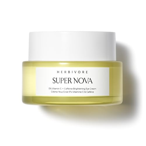 Herbivore Super Nova Eye Cream 5% Thd Vitamin C & Caffeine Reduces Dark Circles & Puffiness Brightens Eyes Plant-Based Vegan Cruelty- 15Ml / 0.5 Oz