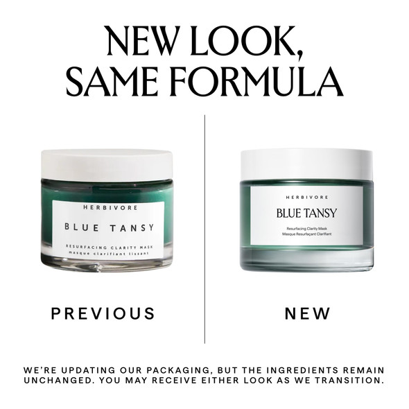 Herbivore Blue Tansy Bha & Enzyme Pore Refining Mask - Naturally Clarifies Acne Blemishes & Redness Vegan & Cruelty- 60 Ml / 2.02 Oz