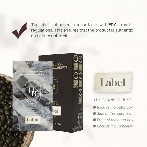 Heveblue Black Yuja Bean Makeup Spa Mask Pack 10Ea - 0.8 Fl. Oz Of Ampoule Per Sheet Nourishing Sensitive Skin Korean Skincare Aesthetic Moisturizing Vegan Hypoallergenic K-Beauty