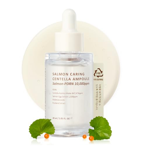 Heveblue Salmon Caring Centella Ampoule - Salmon Pdrn Salmon Egg Extract Centella Madecassoside Calming Soothing Restore And Rejuvenate Sensitive Skin Korean Skincare