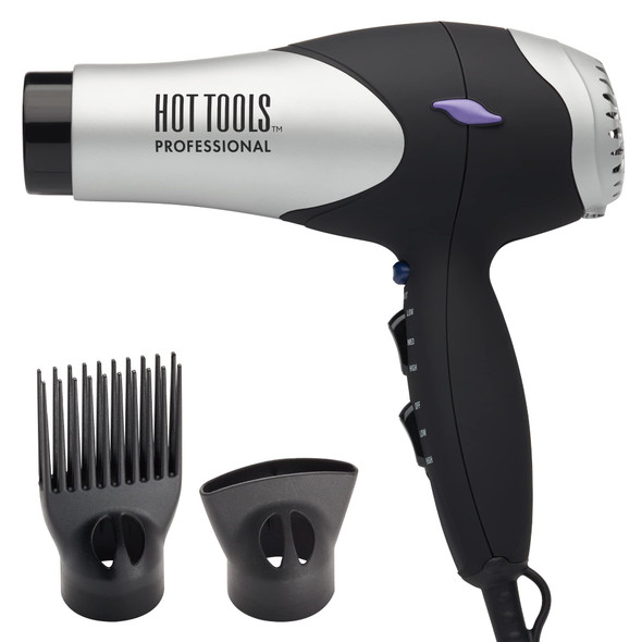 Hot Tools Pro Artist Turbo Styling Hair Dryer Lightweight And Quiet Silver/Black 1 Count (Pack Of 1)