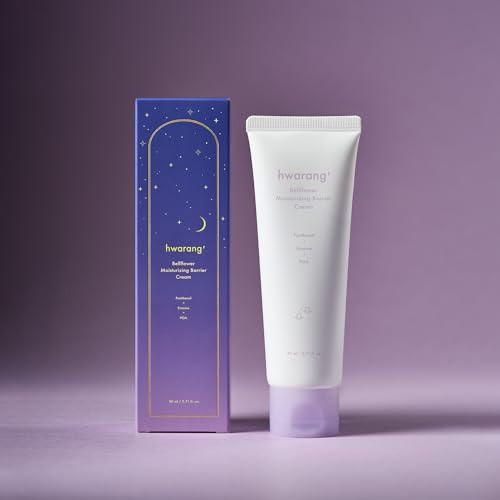 Hwarang' Bellflower Moisturizing Barrier Cream Daily Face Moisturizer For Dry To Combo Skin Ceramides Panthenol Ectoin & Guaiazulene Hydrating Korean Skincare 2.7 Fl Oz
