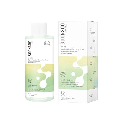 J.Cat Beauty Soonsoo Pure Micellar Face Cleansing Water Cleanses Tones And Hydrates Effectively Removes Makeup With Sage Leaf And Lemon Balm Extract 10.1 Fl Oz