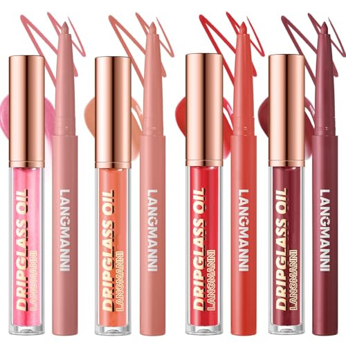 Jolilab Matte Lip Liner Lip Oil Set Lip Makeup Set Natural Smooth Long-Lasting And Hydrating Beauty Daily Cosmetics For Women Easy-To-Use 9Pcs