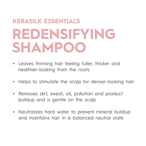 Kerasilk Redensifying Shampoo Leaves Hair Feeling Fuller & Thicker Plumps Hair At Root For Denser Looking Strands For Thinning Weak Hair 750Ml