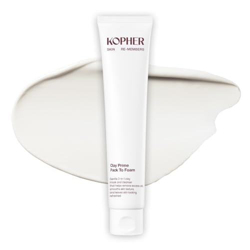 Kopher Clay Prime Pack To Foam [4Ever Edition] Facial Cleanser: Hydrating & Purifying Cleanser For Sensitive Skin - Makeup Remover Ph Balanced Korean Skincare (2.7 Fl.Oz.)