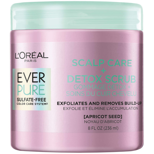 L'Oreal Paris Everpure Exfoliating Scalp Care + Detox Scrub With Apricot Seed 8 Ounce