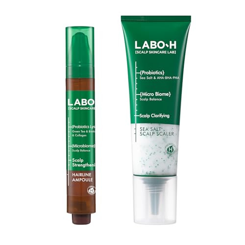 Labo-H Labo.H Scalp Strengthening Roll On Serum And Scrub Set - Korean Hair Anchoring Serum For Daily Massage And Hair Growth Vegan Anti-Loss Treatment Cooling & Soothing Relief With Rosemary Oil