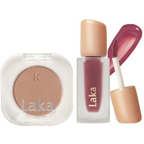 Laka Lid & Lip Duo- Mono Eyeshadow 906 Tawny & Fruity Glam Lip Tint 102 Dewy