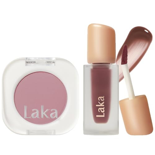 Laka Lid & Lip Duo- Mono Eyeshadow 936 Grape & Fruity Glam Lip Tint 121 Ash Nut