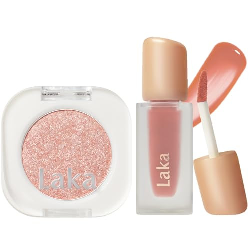 Laka Lid & Lip Duo- Mono Eyeshadow 948 Fizz & Fruity Glam Lip Tint 131 Creamcha