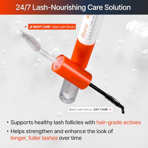 Lilyeve Growturn Eyelash Growth Serum Korean Lash Enhancing Serum For Longer Natural Lashes 2-In-1 Dual Lash Serum For Day & Night Care Prostaglandin With Biotin & Exosome 0.27 Fl. Oz