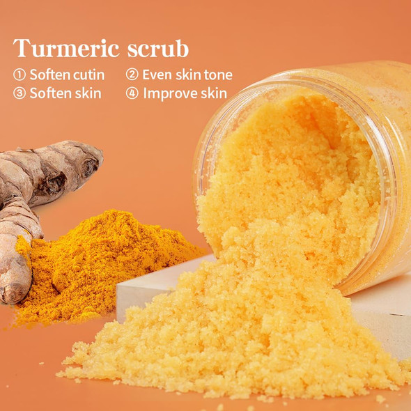 Liyalan Turmeric Body Scrub Moisturizing And Exfoliating Body Face Hand Foot ScrubNourishes SkinDeep Cleansing 7.8Oz