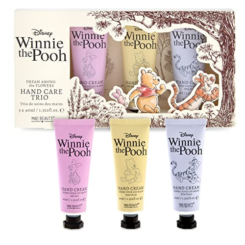 Mad Beauty Disney Winnie The Pooh Hand Cream Trio Cruelty- Cosmetics Skincare Gifts For Women Adults And Kids Dream Among The Flowers