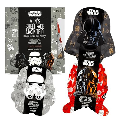 Mad Beauty Star Wars Cosmetic Sheet Mask Collection Darth Vader Black Tea Yoda Cucumber C3Po Honey Chewbacca Coconut Great Fragranced Hydrate Skin Soothe Skin