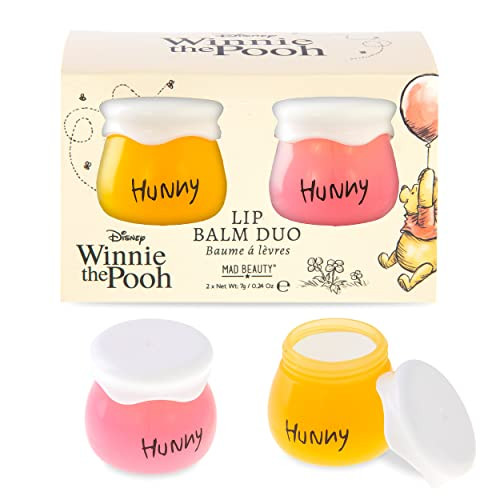 Mad Beauty Disney Winnie The Pooh Honey Pot Lip Balm Duo Cruelty- Vanilla & Honey Scents Skincare Gifts For Women Adults And Kids
