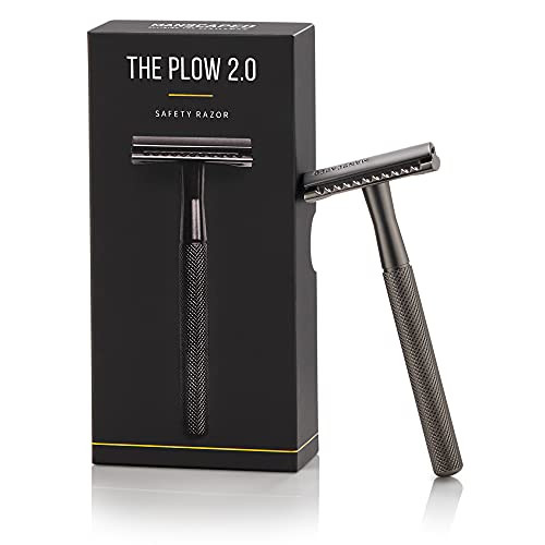 Manscaped The Plow 2.0 Premium Single Blade Double-Edged Safety Face Razor For Men