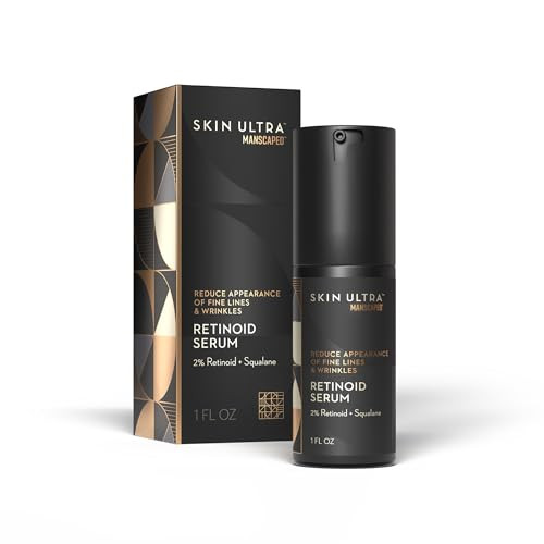 Manscaped Skin Ultra Retinoid Serum - Dual Retinoid Age-Defying Formula With Squalane Ceramides & Hyaluronic Acid To Help Reduce Appearance Of Fine Lines Wrinkles & Dark Spots 1 Fl Oz
